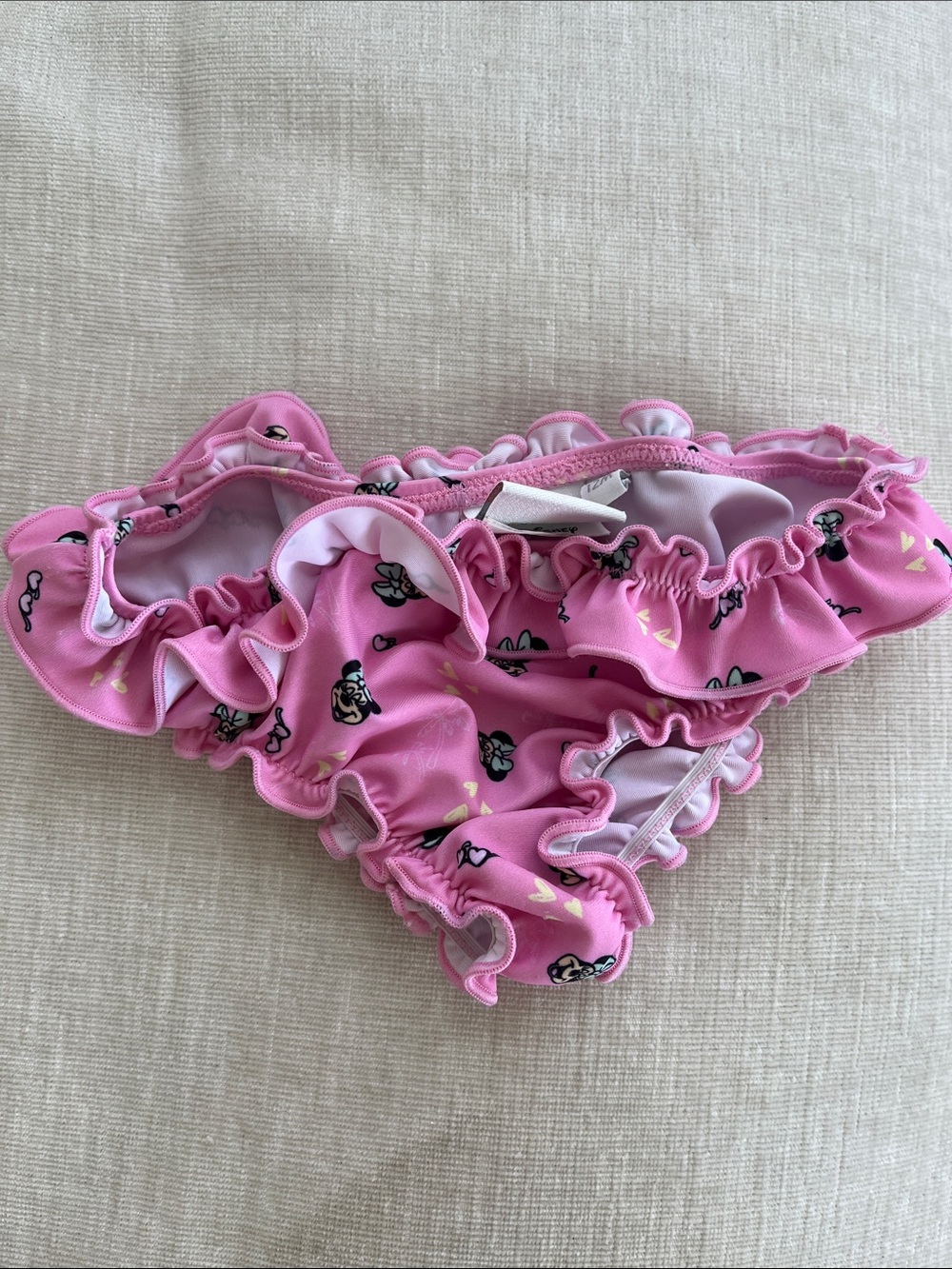 3 = $15 - Disney Pink Ruffle Swim Diaper Cover with Minnie Print
